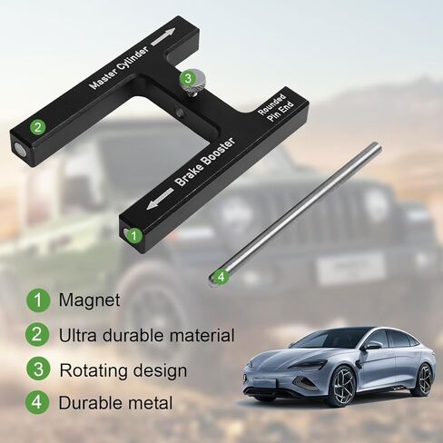 Car Brake Booster Adjustment Tool, Magnet Design Aluminum Vehicle Master Cylinder Push Rod Length Gauge, Automotive Brake Booster Pedal Depressor Tool, Universal for SUV, Truck, RV in Saudi Arabia