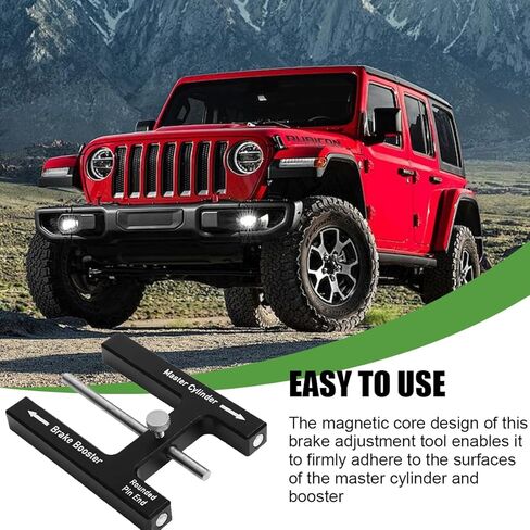 Car Brake Booster Adjustment Tool, Magnet Design Aluminum Vehicle Master Cylinder Push Rod Length Gauge, Automotive Brake Booster Pedal Depressor Tool, Universal for SUV, Truck, RV in Saudi Arabia