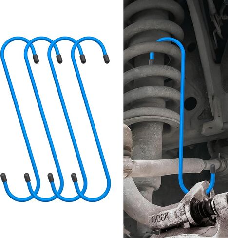Car Brake Caliper Hooks, Brake Caliper Compression Tool, Brake Caliper Hangers with Rubber Tips, Car Rust-Proof Automotive Tools Universal for Braking, Axle, Suspension Work (Blue, 2PCS) in Saudi Arabia