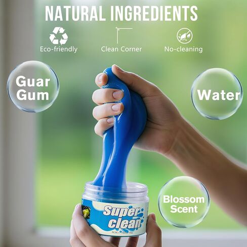 جل تنظيف السيارة، معجون تفصيل تنظيف السيارة، منظف داخلي عالمي للسيارة، ملحقات أدوات تفصيل السيارات لمعجون السيارة، لوازم أدوات تنظيف مثالية لإزالة الغبار، هدايا للرجال والنساء - 5.6oz in Kuwait