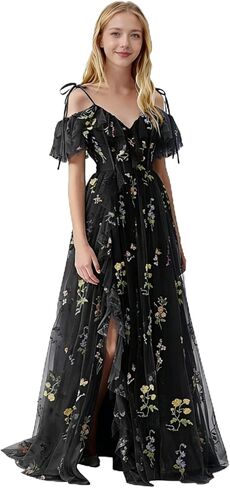 Floral Embroidery Junior Bridesmaid Dresses for Teen Girl Fancy Off Shoulder Tulle Wedding Birthday Party Evening Gown in Saudi Arabia