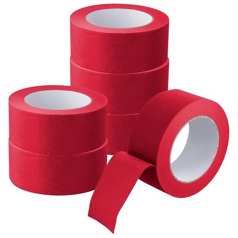 Red Painters Tape 6 Rolls, 2 Inch x 55 Yards, Premium Masking Tape for DIY Projects, Painting, Automotive, Artwork, Crafts, Packaging, Labeling | Easy Removal in Saudi Arabia