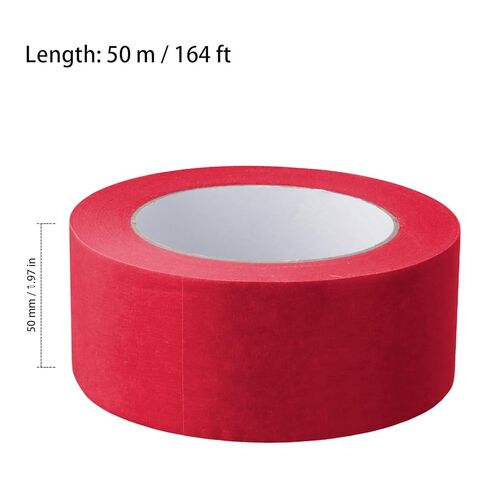 Red Painters Tape 6 Rolls, 2 Inch x 55 Yards, Premium Masking Tape for DIY Projects, Painting, Automotive, Artwork, Crafts, Packaging, Labeling | Easy Removal in Saudi Arabia
