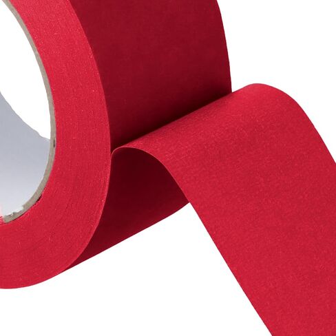 Red Painters Tape 6 Rolls, 2 Inch x 55 Yards, Premium Masking Tape for DIY Projects, Painting, Automotive, Artwork, Crafts, Packaging, Labeling | Easy Removal in Saudi Arabia