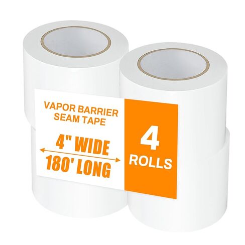 Zhenx 12 Pack, Vapor Barrier Tape, Vapor Barrier Seam Tape, Insulation Tape 4" Wide x 180' Long, PE Seal Tape 9 mm, for Crawlspaces Barriers Seal and Seam Insulation Repairs & Plastic Liners in Saudi Arabia
