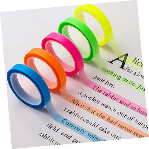 Gadpiparty 20Rolls Highlighter Tape Notepaper for Books Reading Tabs Removable Markers for Study School Supplies and Organization in Saudi Arabia