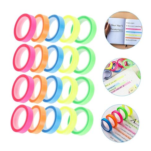 Gadpiparty 20Rolls Highlighter Tape Notepaper for Books Reading Tabs Removable Markers for Study School Supplies and Organization in Saudi Arabia