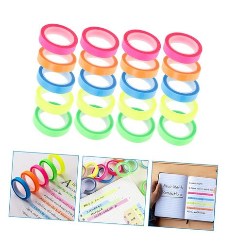Gadpiparty 20Rolls Highlighter Tape Notepaper for Books Reading Tabs Removable Markers for Study School Supplies and Organization in Saudi Arabia