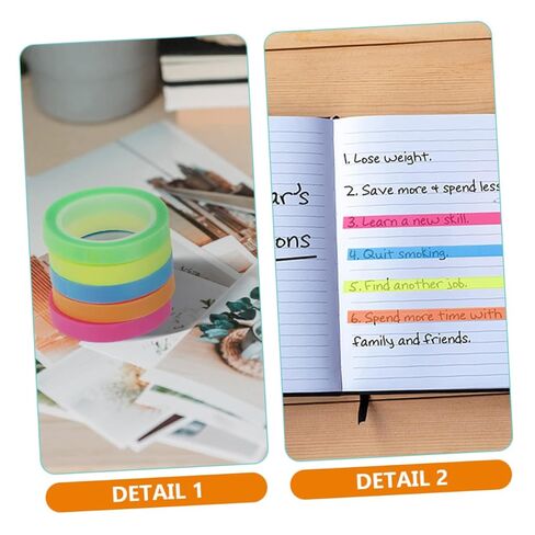 Gadpiparty 20Rolls Highlighter Tape Notepaper for Books Reading Tabs Removable Markers for Study School Supplies and Organization in Saudi Arabia