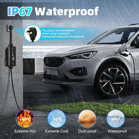 شاحن EV المستوى 2 40 أمبير 9.6 كيلو واط 240 فولت شاحن EV المستوى 2 مع شاشة LED ذكية، 14/24/32/40 أمبير، مؤقت تأخير 8 ساعات، شاحن سيارة كهربائي 25 قدم مع حقيبة NEMA 14-50P J1772 Evs in Kuwait