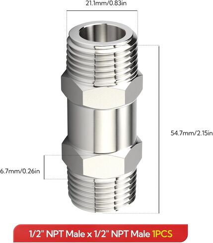 1 قطعة 316L الفولاذ المقاوم للصدأ صمام فحص باتجاه واحد، 1/2 "NPT ذكر x 1/2" NPT ذكر المواضيع ضاغط الهواء صمام الاختيار منع التدفق الخلفي in Kuwait