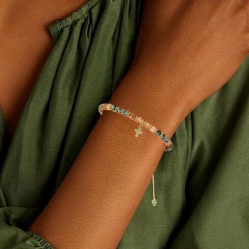 BROCC 9PCS سوار الصليب للنساء، 4MM شفاء الحجر الطبيعي مطرز أساور مجموعة قابل للتعديل حبل النايلون المسيحية اليدوية مجوهرات مضفرة in Kuwait