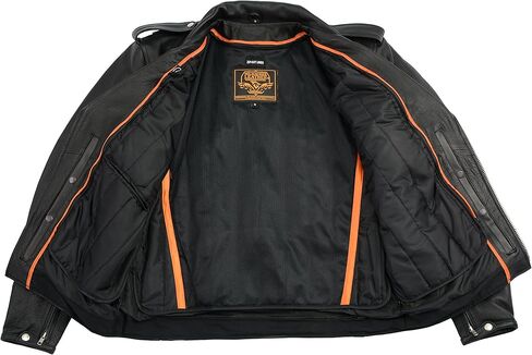 Mens Motorcycle Old School Police Style Classic Police style Patch access Leather Jacket in Saudi Arabia