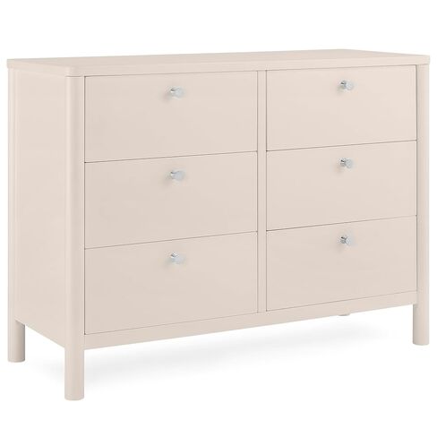 Delta Children Brooks 6 Drawer Dresser with Interlocking Drawers (Includes 3 Sets of Knobs – Choose from Natural, Brushed Nickel & Melted Bronze), Bianca White in Kuwait