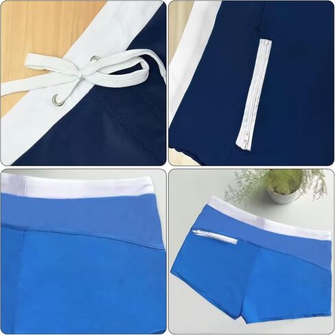 2-Pack Mens Swimwear Short Swim Trunks with Zipper Pocket in Saudi Arabia