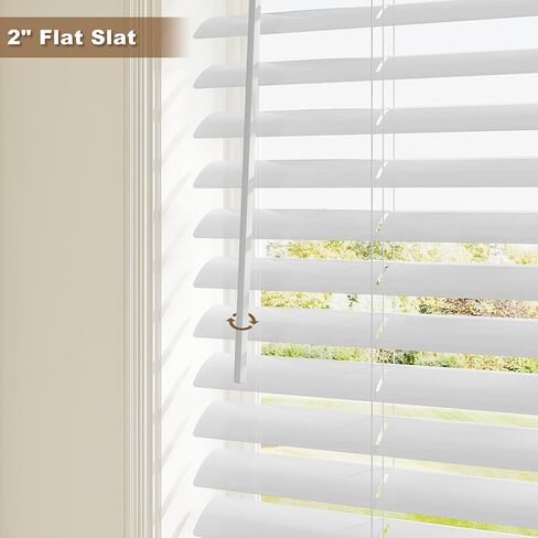 ستائر النوافذ، ستارة لاسلكية SZXIMU مقاس 2 بوصة للنوافذ الداخلية، ستائر صغيرة مقاس 28 بوصة عرض × 64 بوصة ارتفاع، ستائر وظلال لتصفية الضوء، ستائر نافذة أفقية للمنزل وغرفة النوم وغرفة المعيشة والحمام والمطبخ، باللون الأبيض in Kuwait