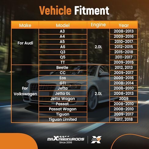 عمود الحدبات المدخول maxpeedingrods لأودي A3 A4 A5 A6 Q3 Q5 TT 2008-2018، لفولكس واجن بيتل CC Eos GTI جيتا باسات تيجوان عمود الحدبات استبدال 06H109021J، 06J109021G، 06J109021H in Kuwait
