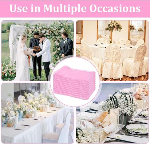 10PCS Pink Chair Sashes, Organza Elegant Chair Bows Sheer Ribbon Tie Back Universal Chiffon Knots Ties for Wedding Banquet Party Decoration Classroom in Saudi Arabia