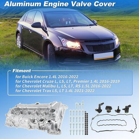 25204723 Aluminum Engine Valve Cover for Chevrolet Cruze Malibu Trax 2016-2022 Front Valve Rocker Cover with Gasket for Buick Encore 2016-2022 12699254/12636177/12366384/98MC22G in Kuwait