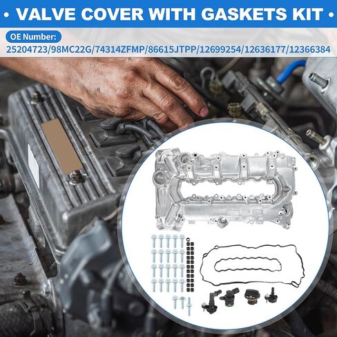 25204723 Aluminum Engine Valve Cover for Chevrolet Cruze Malibu Trax 2016-2022 Front Valve Rocker Cover with Gasket for Buick Encore 2016-2022 12699254/12636177/12366384/98MC22G in Kuwait