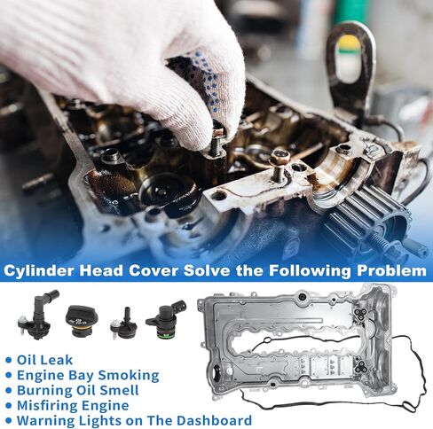 25204723 Aluminum Engine Valve Cover for Chevrolet Cruze Malibu Trax 2016-2022 Front Valve Rocker Cover with Gasket for Buick Encore 2016-2022 12699254/12636177/12366384/98MC22G in Kuwait