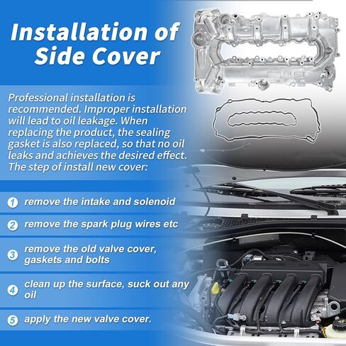 25204723 Aluminum Engine Valve Cover for Chevrolet Cruze Malibu Trax 2016-2022 Front Valve Rocker Cover with Gasket for Buick Encore 2016-2022 12699254/12636177/12366384/98MC22G in Kuwait