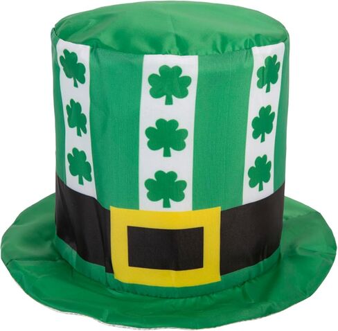 St.Patrick's Day Shamrock Clover Hat,Irish Green Top Hat,Costume Accessories Leprechaun Hat For Men Women (Green Hat A) in Kuwait