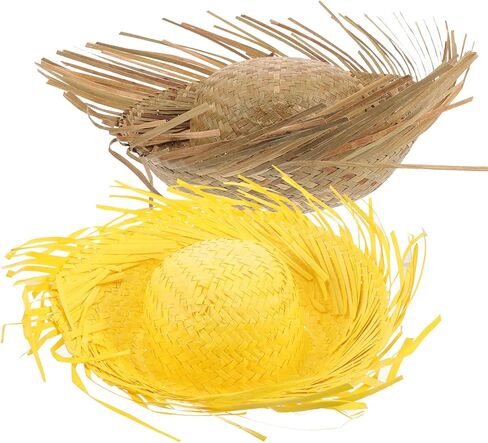 Angoily 2pcs Straw Luau Hats for Women Beach Hats Summer Sunscreen Handwoven Straw Costume Chicken Coop Sunflower Easter Party Decorations Outdoor Travel Vacation in Saudi Arabia