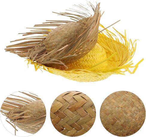 Angoily 2pcs Straw Luau Hats for Women Beach Hats Summer Sunscreen Handwoven Straw Costume Chicken Coop Sunflower Easter Party Decorations Outdoor Travel Vacation in Saudi Arabia