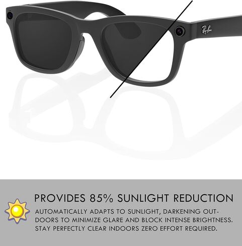 Raydi Polycarbonate Replacement Lenses for RayBan Meta Wayfarer RW4006 50mm Sunglasses - Silver Titanium Photochromic - Non - Polarized in Saudi Arabia