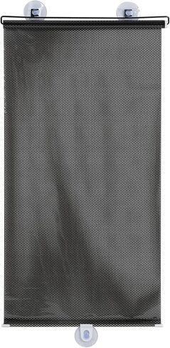 Toyvian No Drill Light Filtering Blinds, Blackout Blind Curtains with Suction Cups - PVC Plastic Film Material - Temporary Portable Roller Shades for Home Office Car (Black) in Saudi Arabia