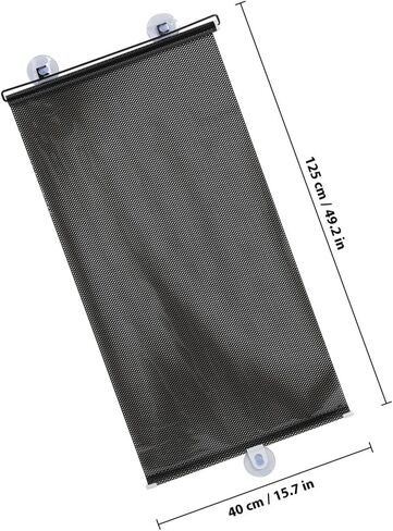 Toyvian No Drill Light Filtering Blinds, Blackout Blind Curtains with Suction Cups - PVC Plastic Film Material - Temporary Portable Roller Shades for Home Office Car (Black) in Saudi Arabia