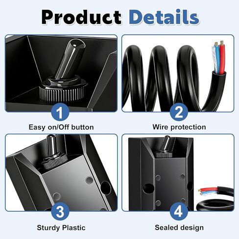 تبديل التبديل 12V 30A SPST 2 دبوس مقاوم للماء البحرية الصف الثقيلة على إيقاف التبديل مع غطاء الحذاء و 2FT قبل السلكية للسيارات قارب شاحنة RV in Kuwait