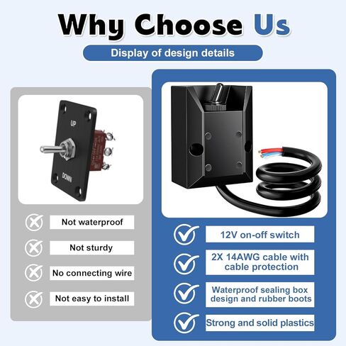تبديل التبديل 12V 30A SPST 2 دبوس مقاوم للماء البحرية الصف الثقيلة على إيقاف التبديل مع غطاء الحذاء و 2FT قبل السلكية للسيارات قارب شاحنة RV in Kuwait