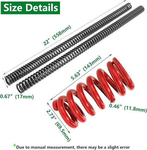 مجموعة الشوكة الأمامية والخلفية تناسب XR100R CRF100F CRF125FB عجلة كبيرة 1987-2004، نوابض دراجة نارية شديدة التحمل in Saudi Arabia