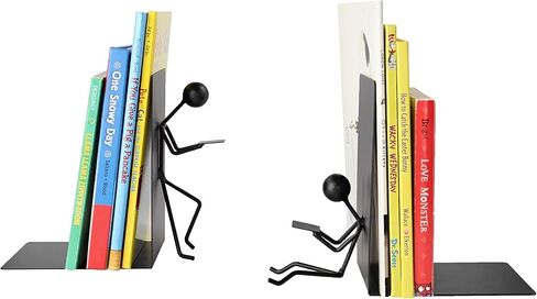 7Penn نهايات معدنية فريدة من نوعها حامل كتب على شكل عصا سوداء - قطعتان من نهايات الكتب ثلاثية الأبعاد نهايات الكتب المزخرفة للأرفف in Kuwait