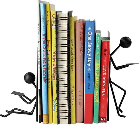 7Penn نهايات معدنية فريدة من نوعها حامل كتب على شكل عصا سوداء - قطعتان من نهايات الكتب ثلاثية الأبعاد نهايات الكتب المزخرفة للأرفف in Kuwait