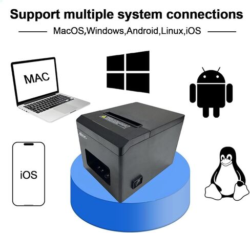 MRBOSS POS 3 "1/8 طابعة إيصالات حرارية بلوتوث USB تدعم إيصالات المطبخ طباعة التذاكر تطبيق Grubhub Postmate أيضًا لمتجر Togo Shop Bubble Tea Fastfood Restaurant Kitchen Ticket in Kuwait