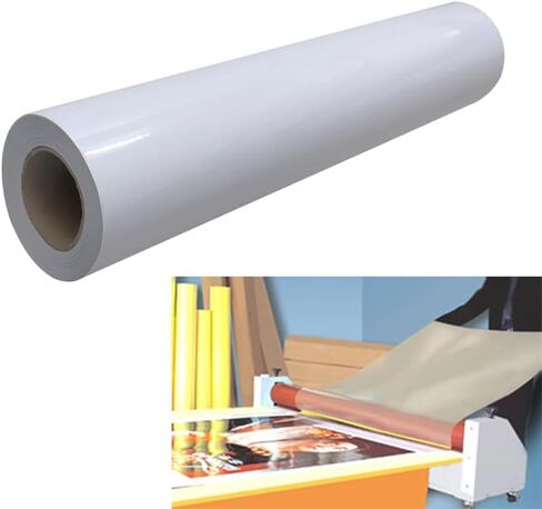 INTBUYING 0.69x54Yard 2Mil Thickness Glossy UV Luster Vinyl Cold Laminating Film 25inchx164ft for Laminator Machine Usage in Saudi Arabia