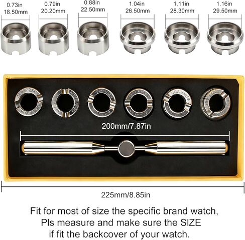 Watch Case Opener 5537, Professional Watch Repair Tool Kit with 6 Dies (18.5-29.5mm) - Watch Back Remover & Case Opening Tool for Rolex Tudor Repair in Saudi Arabia
