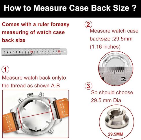 Watch Case Opener 5537, Professional Watch Repair Tool Kit with 6 Dies (18.5-29.5mm) - Watch Back Remover & Case Opening Tool for Rolex Tudor Repair in Saudi Arabia