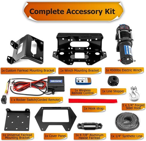 WeiSen 4500lb 12V Electric Winch Kit w/Winch Mount and Rocker Switch Compatible with Polaris RZR PRO XP 4 2020-2024, with Synthetic Line Hawse Fairlead and Hook Stopper in Saudi Arabia