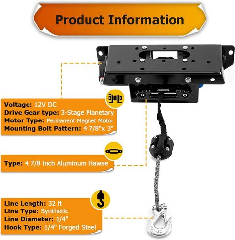 WeiSen 4500lb 12V Electric Winch Kit w/Winch Mount and Rocker Switch Compatible with Polaris RZR PRO XP 4 2020-2024, with Synthetic Line Hawse Fairlead and Hook Stopper in Saudi Arabia