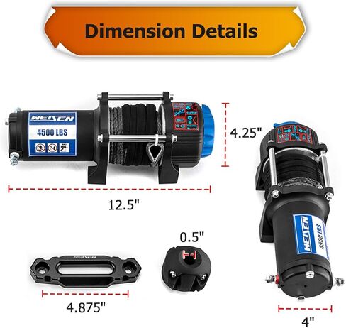 WeiSen 4500lb 12V Electric Winch Kit w/Winch Mount and Rocker Switch Compatible with Polaris RZR PRO XP 4 2020-2024, with Synthetic Line Hawse Fairlead and Hook Stopper in Saudi Arabia
