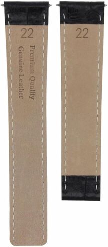 Ewatchparts 22mm Leather Watch Band Strap Compatible With Breitling Navitimer Avenger Colt Black With White Stitching in Saudi Arabia