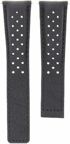 Ewatchparts Leather Watch Band Strap 22mm Compatible With Tag Heuer Carrera CV2A10 Calibre 11 Black Perforated in Saudi Arabia