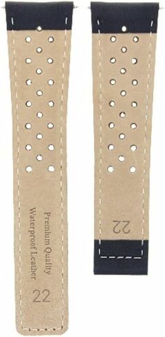 Ewatchparts Leather Watch Band Strap 22mm Compatible With Tag Heuer Carrera CV2A10 Calibre 11 Black Perforated in Saudi Arabia