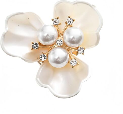 1Pc Luxury Imitation Shell Pearl Flower Shirt Sleeve Button Elegant Alloy Electroplated Cufflinks Button Cover Accessories in Saudi Arabia
