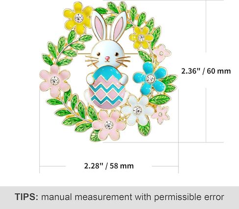 Easter Bunny Wreath Pins and Brooches for Women, B05A in Saudi Arabia