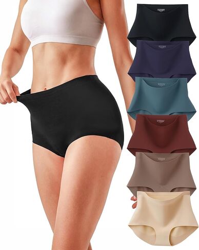Seamless Underwear for Women Tummy Control High Waisted Panties Soft No Show Full Coverage Briefs (6 Pack) in Saudi Arabia